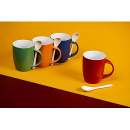 Кружка с ложкой Cheer Up, ver.2, красная