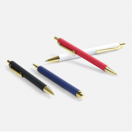 Ручка шариковая Lobby Soft Touch Gold, красная